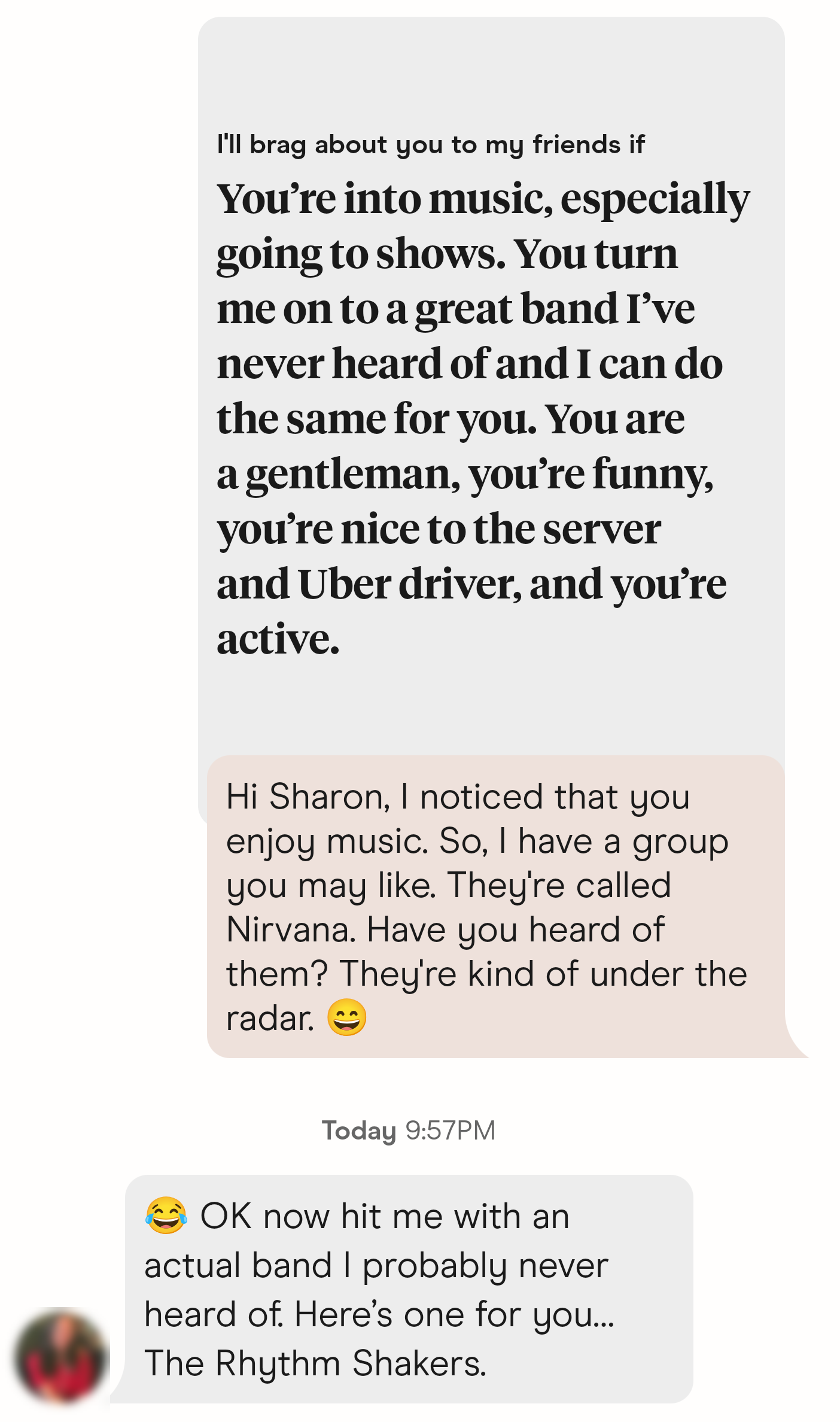 Show humor when matching on Hinge with women.