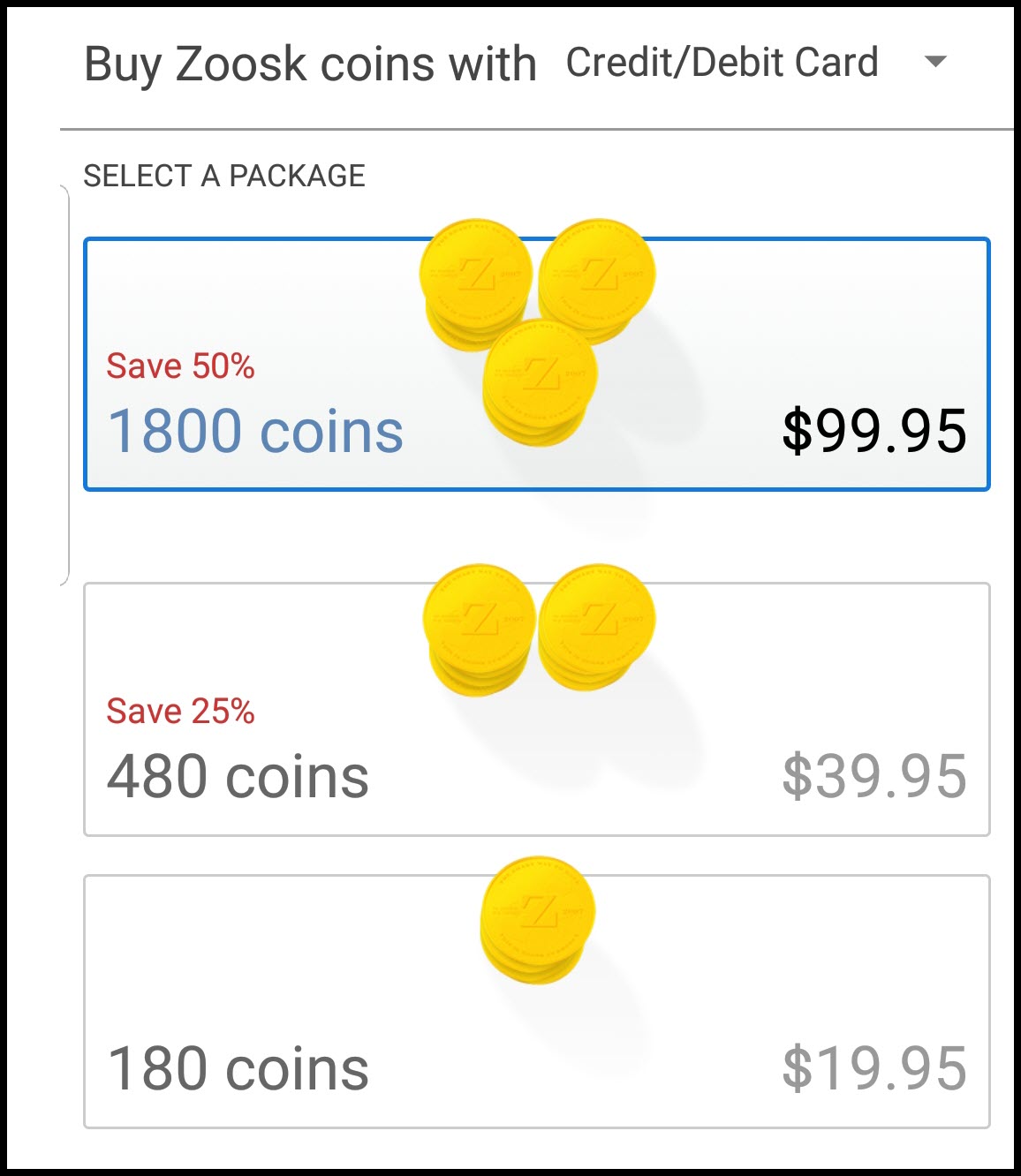 What are Zoosk coins