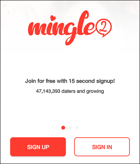 How do you sign up for the Mingle2 dating app?