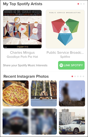 Connect your social media to Tinder