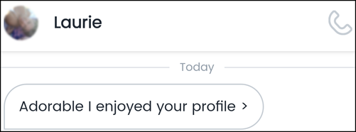 Woman complimenting a profile on POF